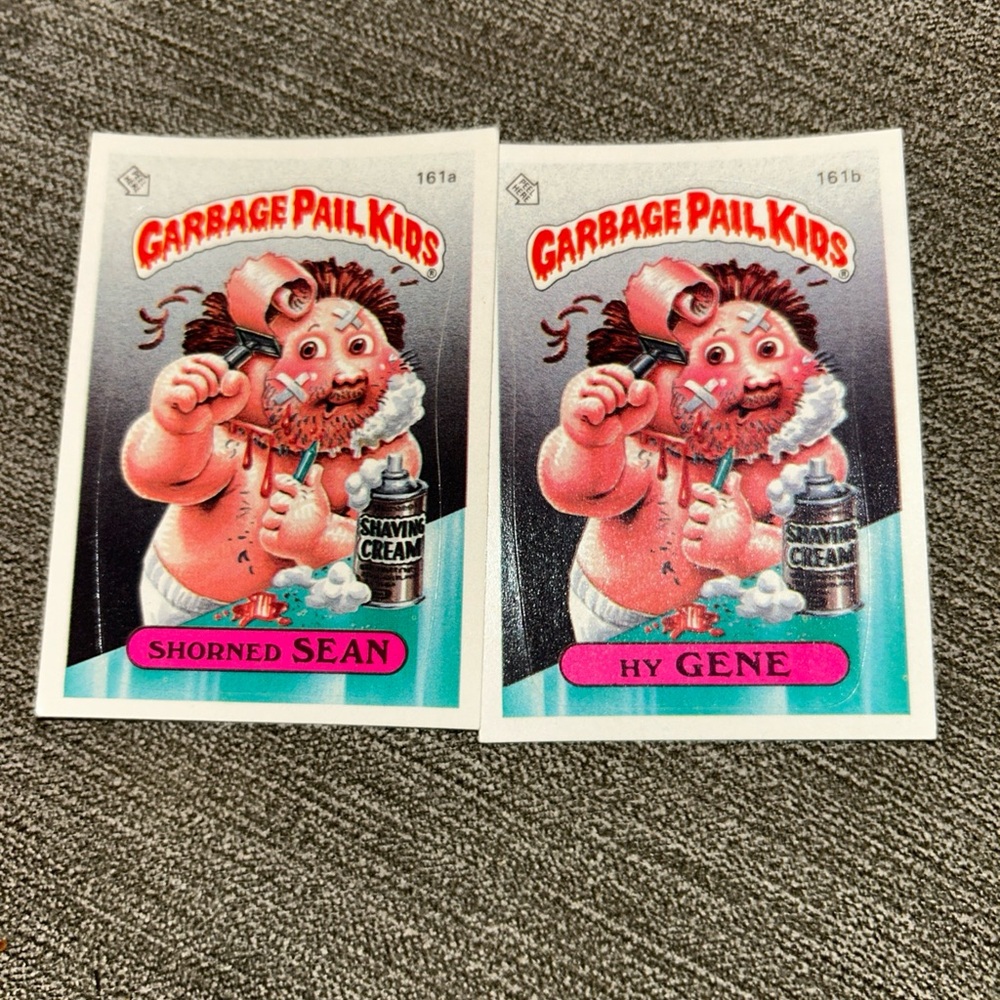 Trading Cards - Shorned Sean & Hy Gene garbage pail kids #161a and #161b